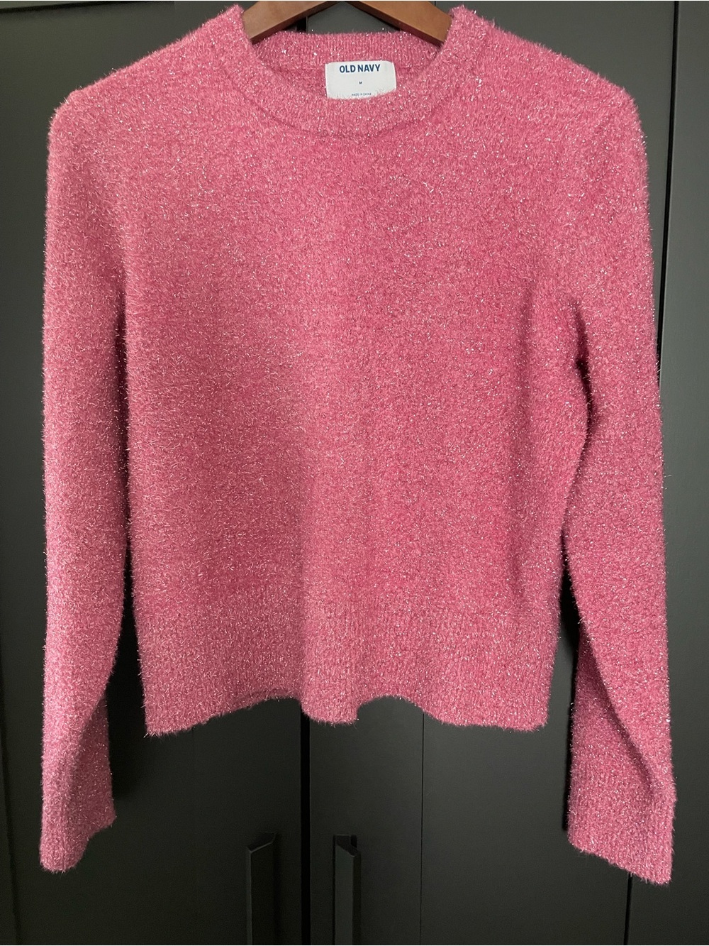 Old Navy Pink Sparkle Crewneck Sweater